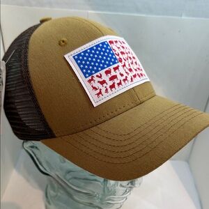 Brown Trucker Hat with Farm American Flag Patch Brand New with Tags! NWT